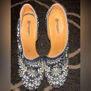 Blue and White Mexicanita Women's Shoes